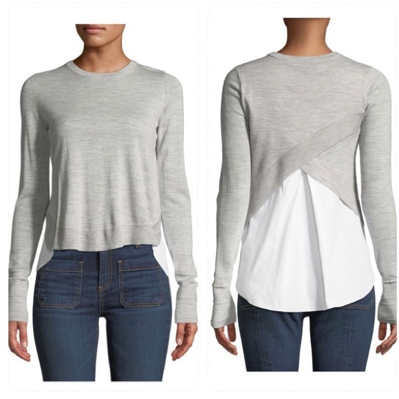 Veronica Beard Sweaters - Veronica Beard Alma Crewneck Mixed Media Sweater